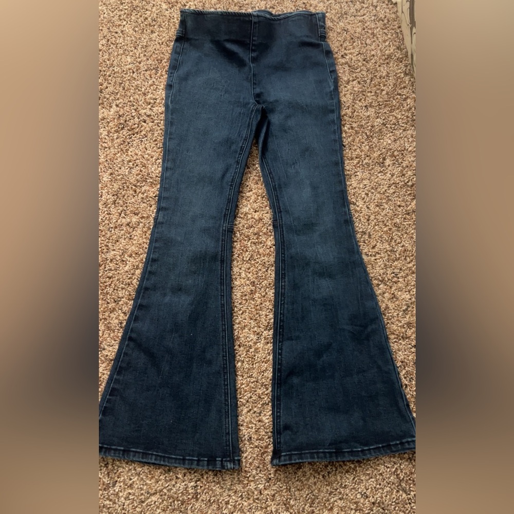 Girls Dark Blue Flared Jeans